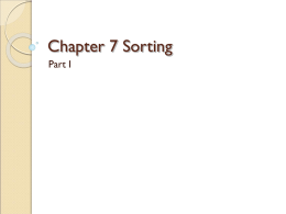 Chapter 7 Sorting