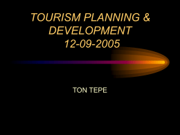 TOURISM PLANNING & DEVELOPMENT