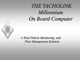 Tacholink Millennium powerpoint presentation