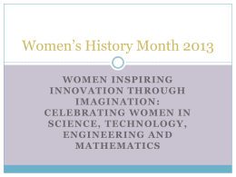 Women’s History Month 2013 - Department of Defense