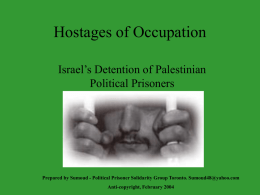 Hostages of Occupation - New Jersey Solidarity