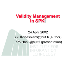 Validity Management in SPKI