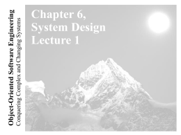 Lecture 1 for Chapter 6, System Design - ICAR-CNR