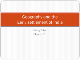 Geography and the Early settlement of India