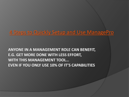 4 Easy Steps to Set Up and Use ManagePro