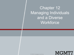 Chapter 12Managing Individuals and a Diverse Workforce