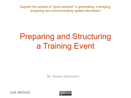 Presentation - Structuring the training