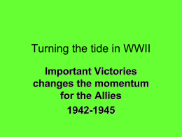 Turning the tide in WWII