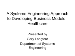 A Systems Engineering Approach to Developing Business