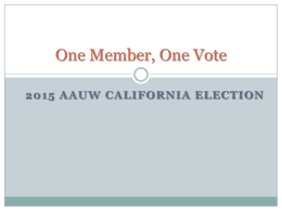 One Member, One Vote - Home | AAUW California