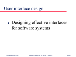 User interface design - Suranaree University of Technology