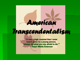 American Transcendentalism - North Bergen School District