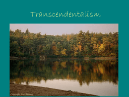 Transcendentalism - Shore Regional High School
