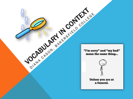 Vocabulary in Context - Professor Cason's Homepage