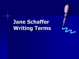 Jane Schaffer Writing Terms - Home