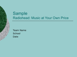Radiohead: Music at Your Own Price