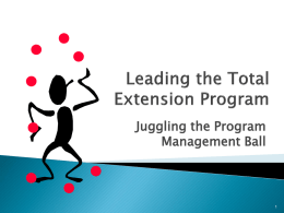 Leading the total extension program