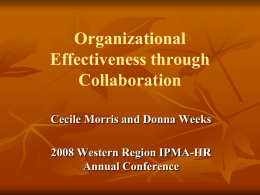 Organizational Effectiveness through Collaboration - WRIPMA-HR
