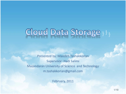Cloud Data Storage - Iran University of Science and Technology