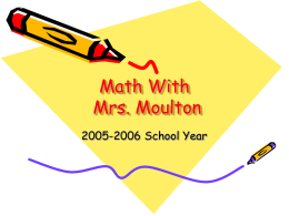 Math With Mrs. Moulton