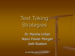 Test Taking Strategies - University of Nevada, Reno