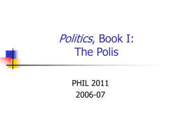 The Polis: Origins and Constituents