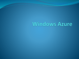 Windows Azure - Bapatla Engineering College
