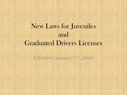 New Laws for Juveniles and Graduated Drivers Licenses