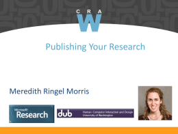 Publishing Your Research - CRA-W