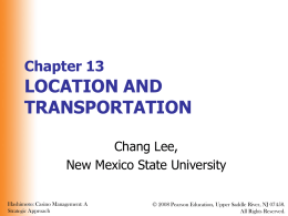 CHAPTER 13 LOCATION AND TRANSPORTATION