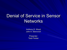 Denial of Service in Sensor Networks