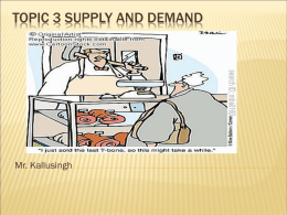 Topic 3 Supply and demand