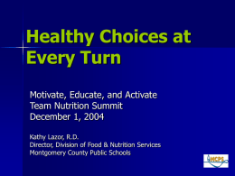 Healthy Meals at Every Turn - Maryland State Department of