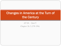 Changes in America at the Turn of the Century