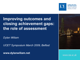 the role of assessment - UCET: Universities' Council for