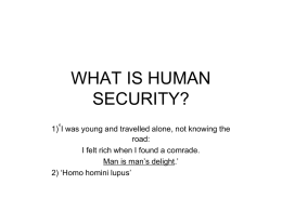 WHAT IS HUMAN SECURITY?