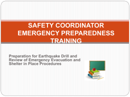 Safety Coordinator Emergency Preparedness Training