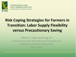 Achieving Food Security in China: Policy Reform