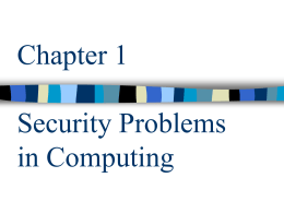 Chapter 1 Security Problems in Computing