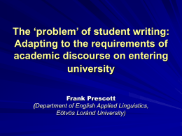 The ‘problem’ of student writing: Adapting to the
