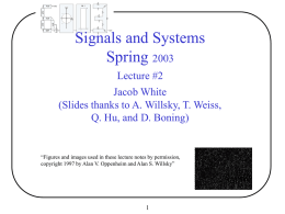 Signals and Systems Lecture #1