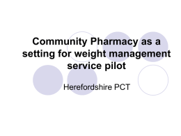 Community Pharmacy as a venue for weight management service