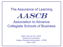The Assurance of Learning according to AASCB Association