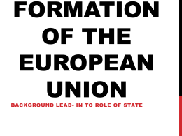 Formation of the European Union