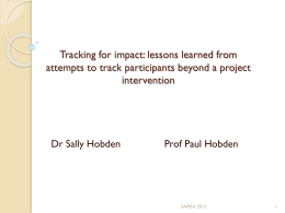 Tracking for impact: lessons learned from attempts to