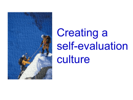 Developing a self-evaluation culture