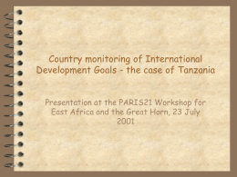 Country monitoring of International Development Goals
