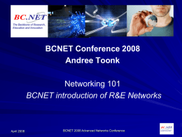 Andree Toonk, BCNET networking 101
