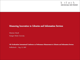 Leistungsmessung und Bibliotheksinnovation