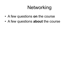 Networking - University of Bath